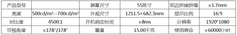 55寸1.7mm液晶拼接屏